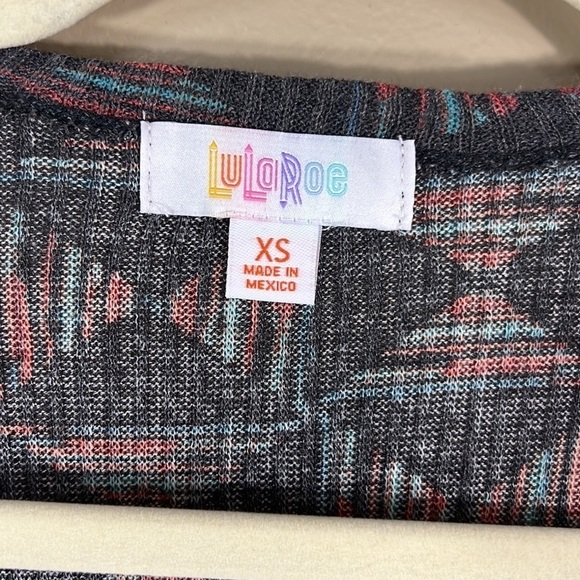 LulaRoe Sarah Multicolor Cardigan Sweater XS - Picture 4 of 6